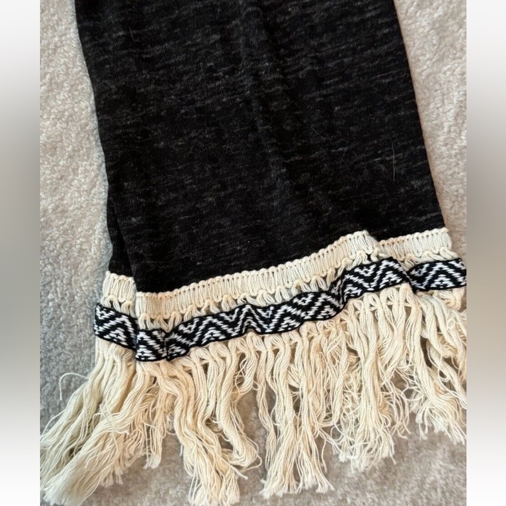 Cato Boho Knit Braided Crochet Fringe Top Cover Up shirt dress Women’s Medium - Picture 4 of 7